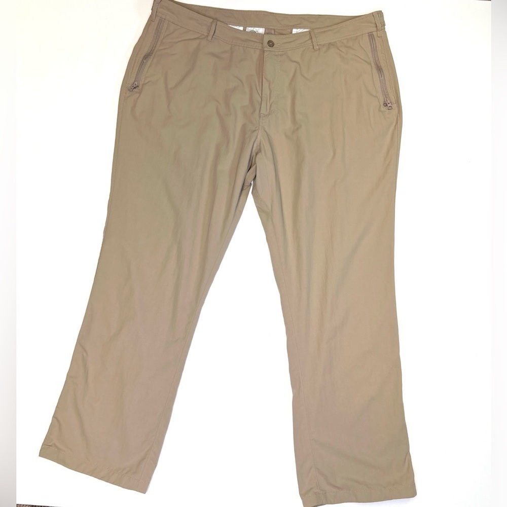 Clothing Arts men’s khaki P^cubed travel pants sz 42x32 nylon pick pocket proof